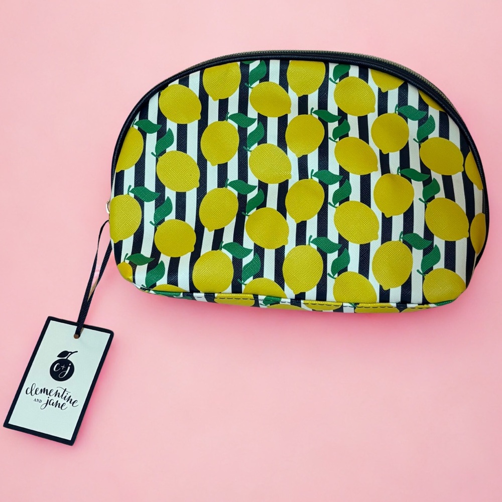 NWT Clementine & Jane | Lemon Print Cosmetic Bag